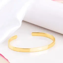 Golden Elegance 925 Sterling Silver Gold-Plated Plain Bangle Bracelet-image-34
