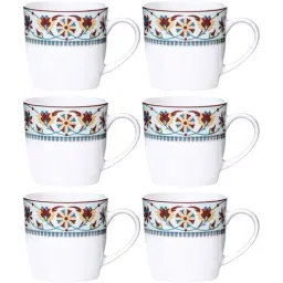 Sonaki White Bone china Tea & Coffee Mug - Set of 6 image 3
