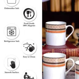 Sonaki White Bone china Tea & Coffee Mug - Set of 6 image 5