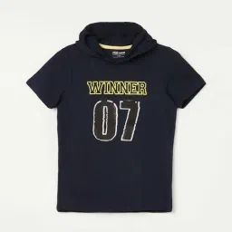 Fame Forever by Lifestyle Kids Navy Cotton Embellished T-Shirt-picture-40
