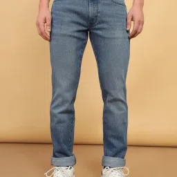 Wrangler Millard Blue Regular Fit Heavily Washed Jeans-image-42