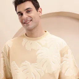Mast & Harbour Tropical Print Drop-Shoulder Sleeves Relaxed Fit T-shirt-picture-32