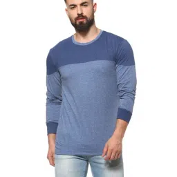 Campus Sutra Blue Full Sleeves Cotton T-shirt-picture-20