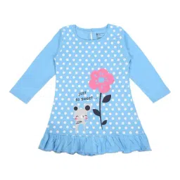 Bodycare Kids Blue Printed Full Sleeves Frock-picture-25