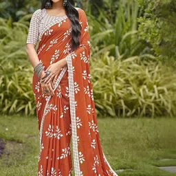 GEN Z TRENDS Floral Pure Cotton Saree-picture-29