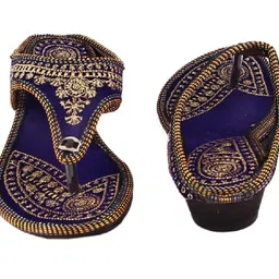 shree ol Rajasthani Jaipuri Work Ethnic Womens Girls Ladies Slipper Blue image 3