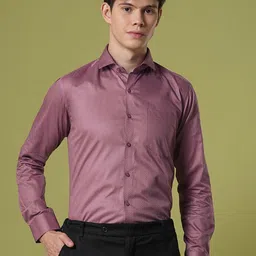 John Philips Men Slim Fit Textured Spread Collar Cotton Formal Shirt-image-79