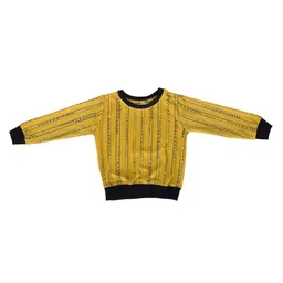 BABY CLOSET Knitted Knit Full Sleeves Abstract Printed Light Winter Sweatshirt - Mustard-picture-12