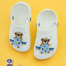 Yellow Bee Boys Pilot Bear & Airplane Charm Clogs-picture-11