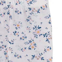 JusCubs Cotton Lycra Floral Printed Leggings - White image 4