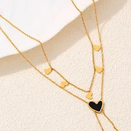 MEENAZ Gold Plated CZ Stone Studded Necklace With Chain image 5