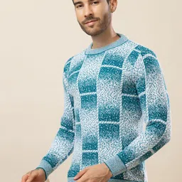 TYSORT Men Colourblocked Printed Woollen Pullover image 2