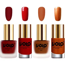 VOLO Set Of 4 Velvet Matte & Extra Shine Nail Polish-8 ml & 9.9 ml Each Shade 22-35-36-60 image 1