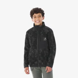 quechua Kids’ warm fleece jacket, 7-15 year-olds, NH900 - Camo Black image 1