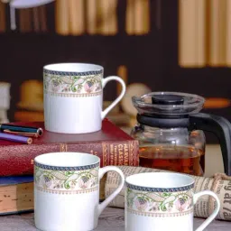 Sonaki White Bone china Tea & Coffee Mug - Set of 6-picture-34