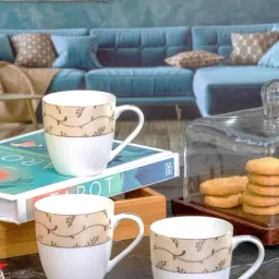 Sonaki White Bone china Tea & Coffee Mug - Set of 6-picture-14