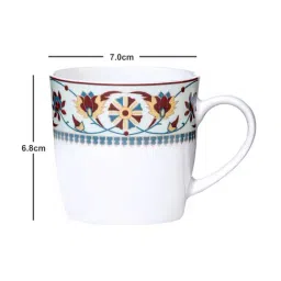 Sonaki White Bone china Tea & Coffee Mug - Set of 6 image 4