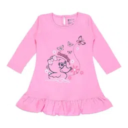 Bodycare Kids Light Pink Printed Full Sleeves Frock-picture-48