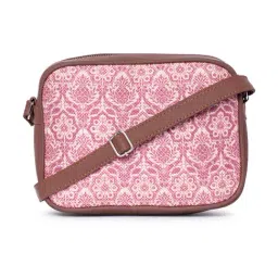 ZOUK Madurai Blossom Pink Printed Cross Body Bag-image-33