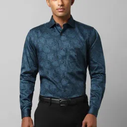 Allen Solly Blue Cotton Slim Fit Printed Shirt-image-57