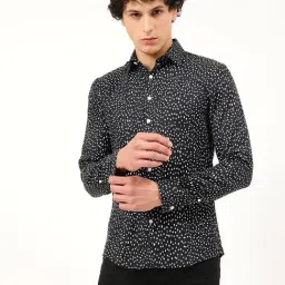 Lindbergh Black Slim Fit Printed Shirt-picture-10