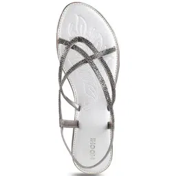 Mochi Women's Gun Metal Sling Back Sandals image 3