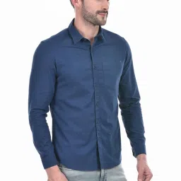 Numero Uno Navy Cotton Slim Fit Shirt image 4