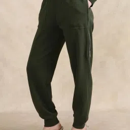 RAREISM Olive Cotton Blend Solid Trackpants image 4