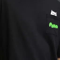 Puma Black Cotton Relaxed Fit Printed T-Shirt image 5