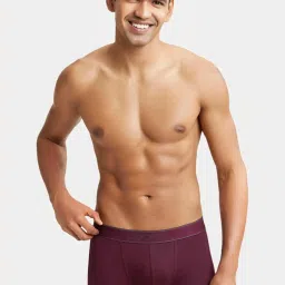 Jockey 1015 Maroon Super Combed Cotton Rib Trunks with Stay Fresh Properties image 4