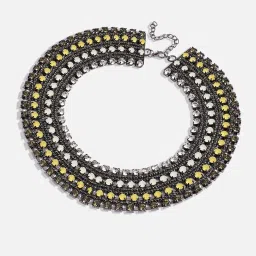 SOHI Yellow Layered Crystal Necklace image 4
