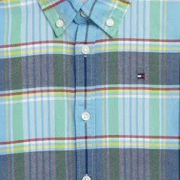 Tommy Hilfiger Kids Copenhagen Blue Checks Regular Fit Shirt image 3