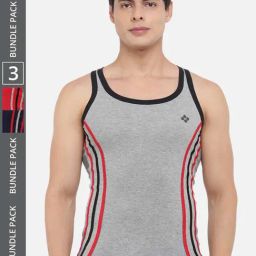 Dollar Bigboss Assorted Cotton Regular Fit Vest - Pack Of 3-picture-30