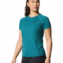 Columbia Womens Teal Omni-Freeze Zero Ice Cirque River Pro Crew Tshirt image 4