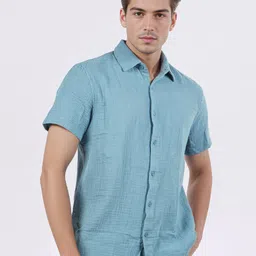 Celio Men Classic Fit Solid Regular Fit Cotton Double Cloth Casual Shirt image 4