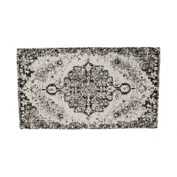 Ariana Black & White Patterned 1300 GSM Cotton Anti-Skid Bath Rugs image 5