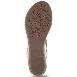 Metro Women's Beige T-Strap Wedges image 4