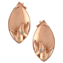 Tribe Amrapali 92.5 Sterling Silver Marquise Leafy Earrings-image-42