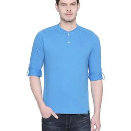 Basics Blue Henley T-Shirt-picture-17