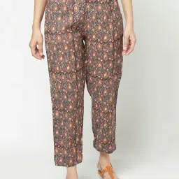 Fabindia Purple & Green Printed Pants-image-58