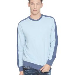 Basics Blue Slim Fit Sweatshirt-picture-0