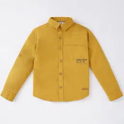 Ed-a-Mamma Boys Yellow Cotton Printed Full Sleeves Shirt-picture-27