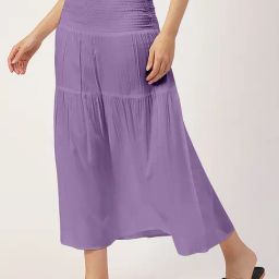 Moomaya Purple Midi Skirt-picture-23