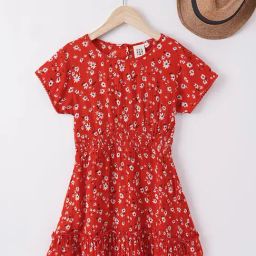 Ed-a-Mamma Kids Red Floral Print Dress-picture-29