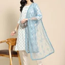 Saadgi Powder Blue Embroidered Dupatta-picture-14
