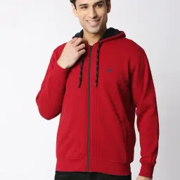 Dragon Hill Red Full Sleeves Hooded Sweatshirt-image-8