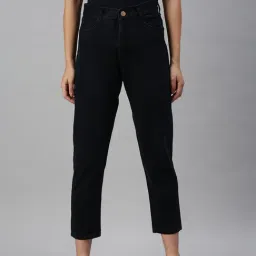showoffff SHOWOFF Casual Boyfriend Fit High-Rise Black Jeans-picture-24