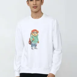 Forever 21 White Cotton Regular Fit Printed Sweatshirt-image-82