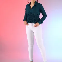 SELVIA Teal Regular Fit Top image 4