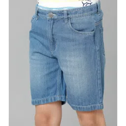 Under Fourteen Only Kids Blue Solid Shorts image 4